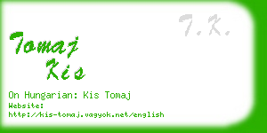 tomaj kis business card